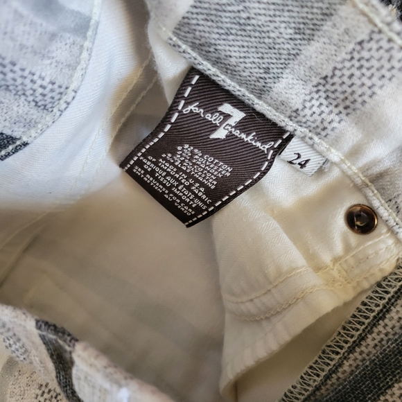 Womens Seven Jeans Multi Gray Stripe Denim Bottom jeans - Picture 4 of 8